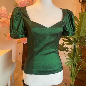Lulu's Shimmering Emerald Blouse